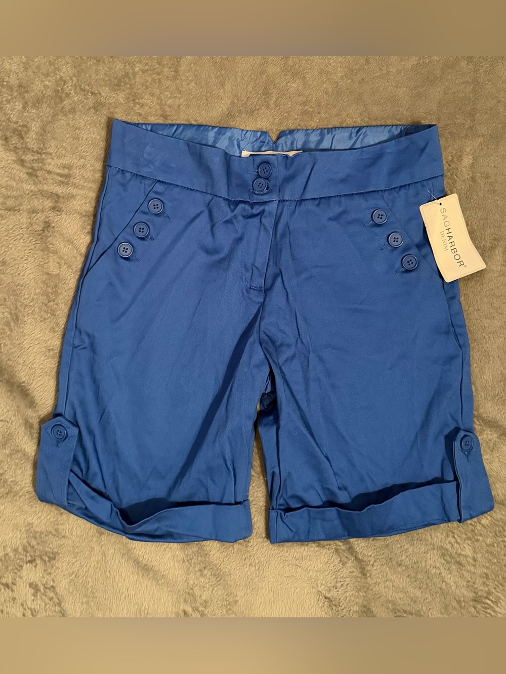 Sag Harbor Blue Shorts Cuffed Womens Size 4 NWT